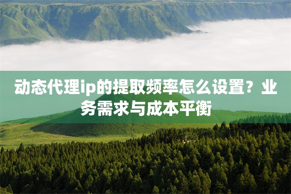 动态代理ip的提取频率怎么设置?业务需求与成本平衡