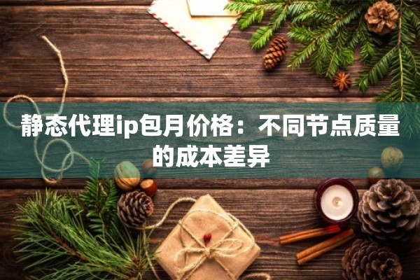 静态代理ip包月价格:不同节点质量的成本差异