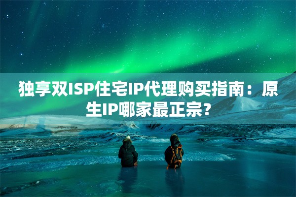 独享双ISP住宅IP代理购买指南：原生IP哪家最正宗？