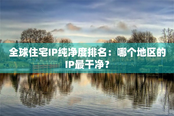 全球住宅IP纯净度排名:哪个地区的IP最干净?