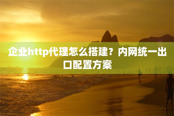企业http代理怎么搭建？内网统一出口配置方案