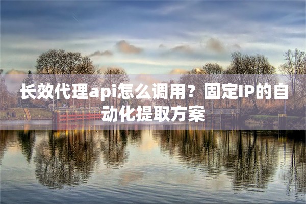 长效代理api怎么调用?固定IP的自动化提取方案