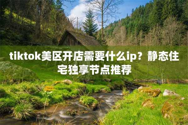 tiktok美区开店需要什么ip?静态住宅独享节点推荐