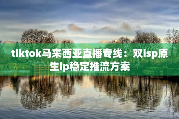 tiktok马来西亚直播专线：双isp原生ip稳定推流方案