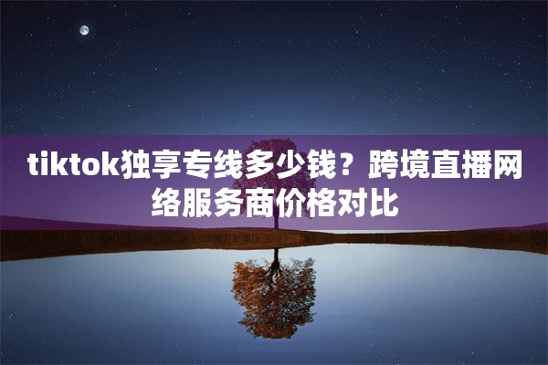 tiktok独享专线多少钱？跨境直播网络服务商价格对比