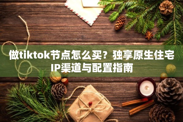 做tiktok节点怎么买?独享原生住宅IP渠道与配置指南