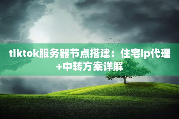 tiktok服务器节点搭建:住宅ip代理+中转方案详解