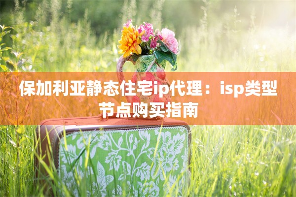 保加利亚静态住宅ip代理：isp类型节点购买指南