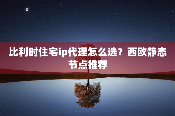 比利时住宅ip代理怎么选?西欧静态节点推荐