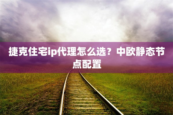 捷克住宅ip代理怎么选？中欧静态节点配置