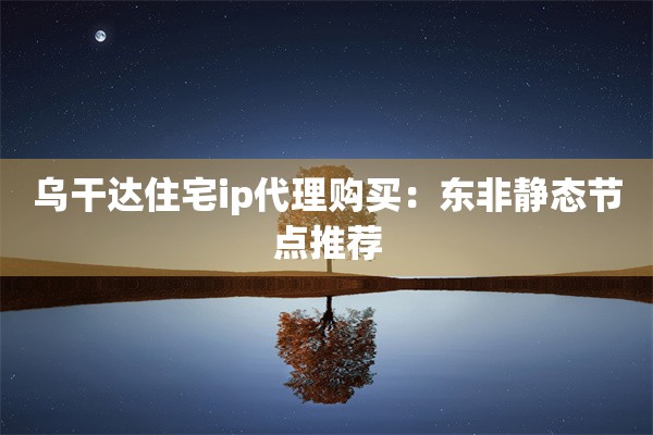 乌干达住宅ip代理购买：东非静态节点推荐