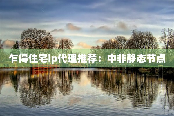 乍得住宅ip代理推荐：中非静态节点