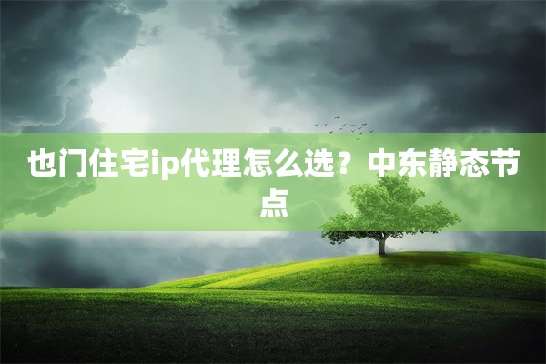 也门住宅ip代理怎么选？中东静态节点