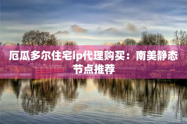 厄瓜多尔住宅ip代理购买:南美静态节点推荐