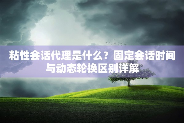 粘性会话代理是什么？固定会话时间与动态轮换区别详解