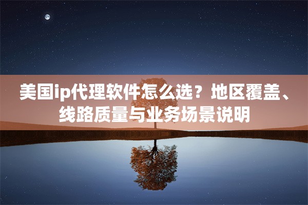 美国ip代理软件怎么选?地区覆盖、线路质量与业务场景说明 美国ip代理软件怎么选?地区覆盖、线路质量与业务场景说明