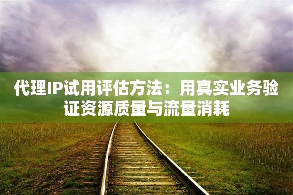 代理IP试用评估方法：用真实业务验证资源质量与流量消耗