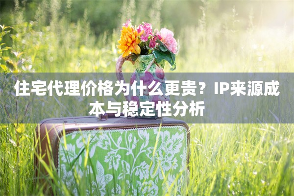 住宅代理价格为什么更贵?IP来源成本与稳定性分析 住宅代理价格为什么更贵?IP来源成本与稳定性分析
