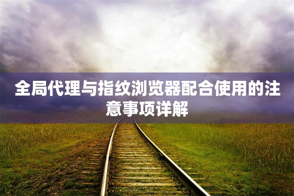 全局代理与指纹浏览器配合使用的注意事项详解 全局代理与指纹浏览器配合使用的注意事项详解