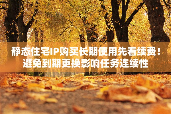 静态住宅IP购买长期使用先看续费!避免到期更换影响任务连续性 静态住宅IP购买长期使用先看续费!避免到期更换影响任务连续性