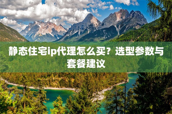 静态住宅ip代理怎么买？选型参数与套餐建议
