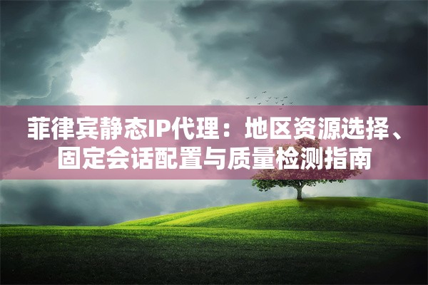 菲律宾静态IP代理：地区资源选择、固定会话配置与质量检测指南