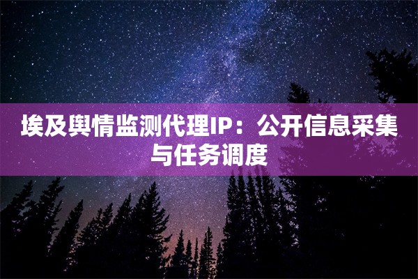 埃及舆情监测代理IP:公开信息采集与任务调度 埃及舆情监测代理IP:公开信息采集与任务调度