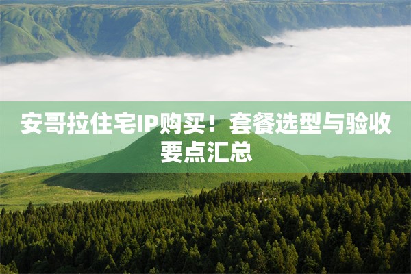 安哥拉住宅IP购买!套餐选型与验收要点汇总 安哥拉住宅IP购买!套餐选型与验收要点汇总