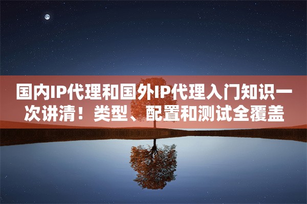 国内IP代理和国外IP代理入门知识一次讲清！类型、配置和测试全覆盖