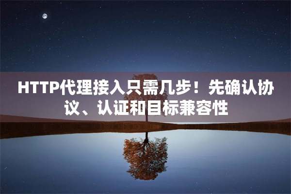 HTTP代理接入只需几步！先确认协议、认证和目标兼容性