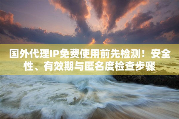 国外代理IP免费使用前先检测!安全性、有效期与匿名度检查步骤 国外代理IP免费使用前先检测!安全性、有效期与匿名度检查步骤