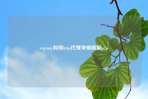 ccproxy利用http代理突破限制p2p