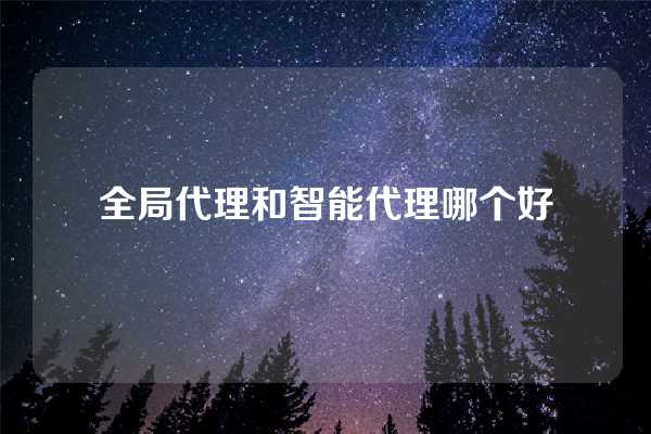 全局代理和智能代理哪个好