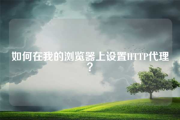 如何在我的浏览器上设置HTTP代理？