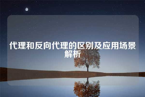 代理和反向代理的区别及应用场景解析