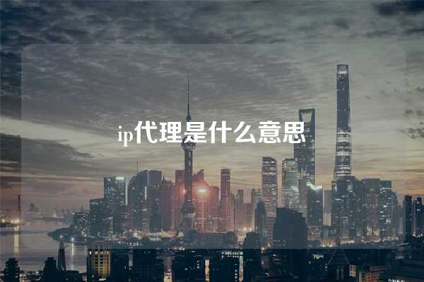 ip代理是什么意思