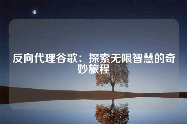 反向代理谷歌：探索无限智慧的奇妙旅程