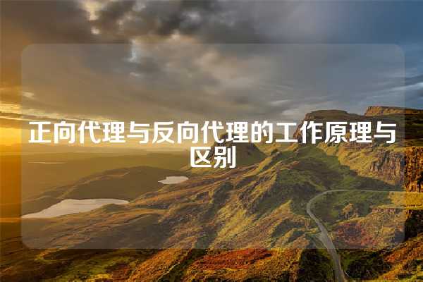 正向代理与反向代理的工作原理与区别