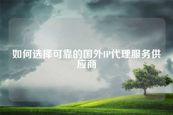 如何选择可靠的国内IP代理服务供应商