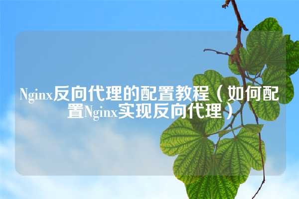 Nginx反向代理的配置教程（如何配置Nginx实现反向代理）