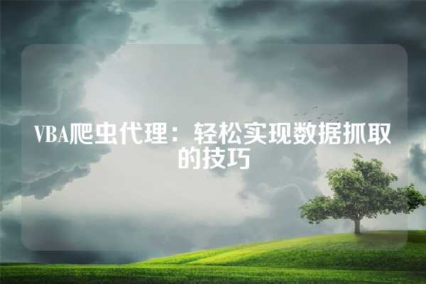 VBA爬虫代理：轻松实现数据抓取的技巧