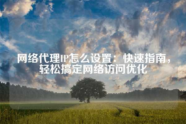 网络代理IP怎么设置：快速指南，轻松搞定网络访问优化