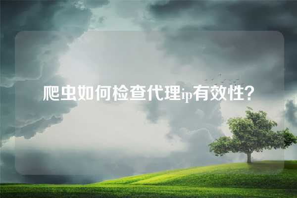 爬虫如何检查代理ip有效性？